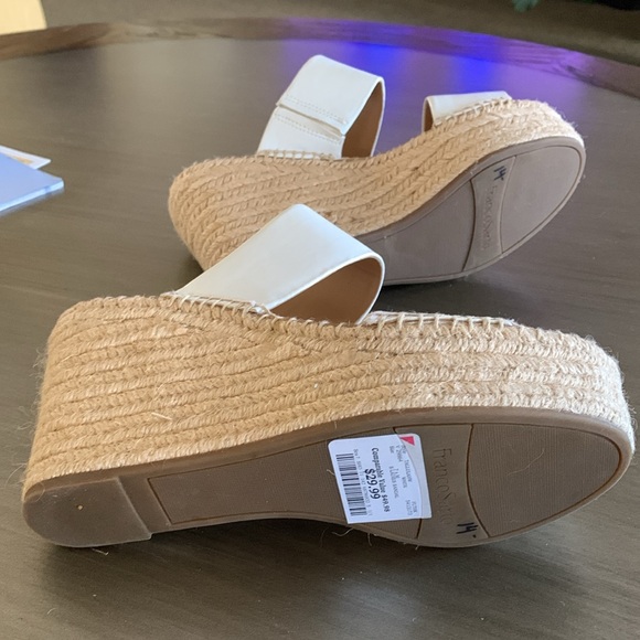Franco Sarto wedge Heel White Slide. in Sandal Shoe Summer Wear NWT Sz 7 - Picture 5 of 7